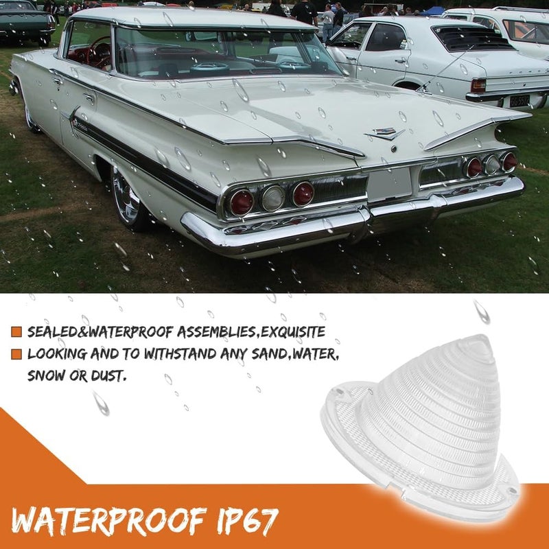 ADIIL 2PCS Rear Clear Lens Tail Light Lamp Kit For 1960 1961 Chevrolet Bel Air/Biscayne/Nomad/El Camino & Impala - Image 4